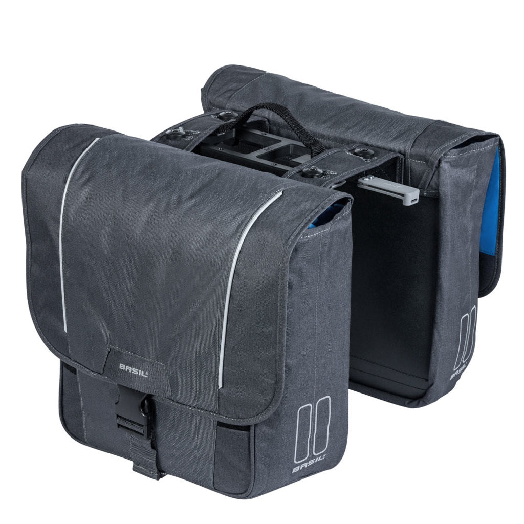 Dubbele-Fietstas-Basil-Sport-Design-MIK-Graphite-32-Liter Dubbele-Fietstas-Basil-Sport-Design-MIK-Graphite-32-Liter